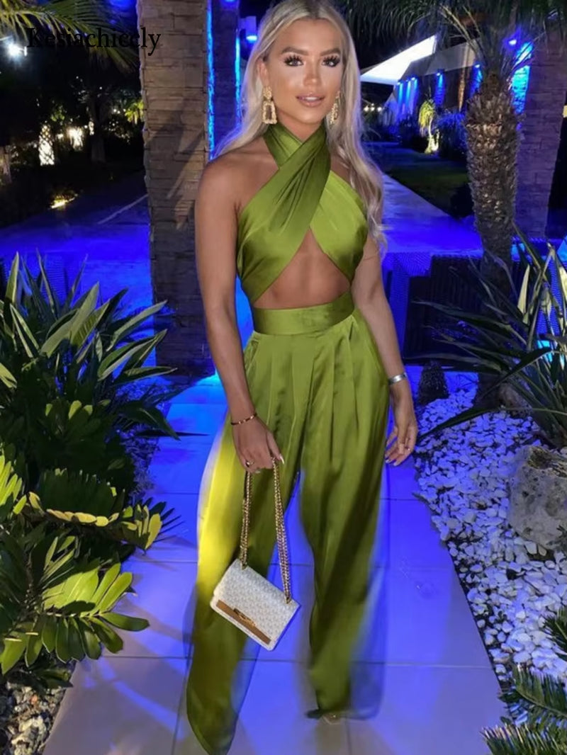 Sexy Bodycon Rompers Womens Jumpsuit Workout Active Wear Sleeveless 2021 Summer Satin Jumpsuits Skinny Fashion