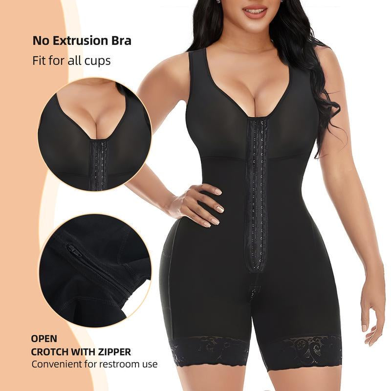 Tummy Control Full Body Shaper: Butt Lifter Shapewear with Zipper Crotch