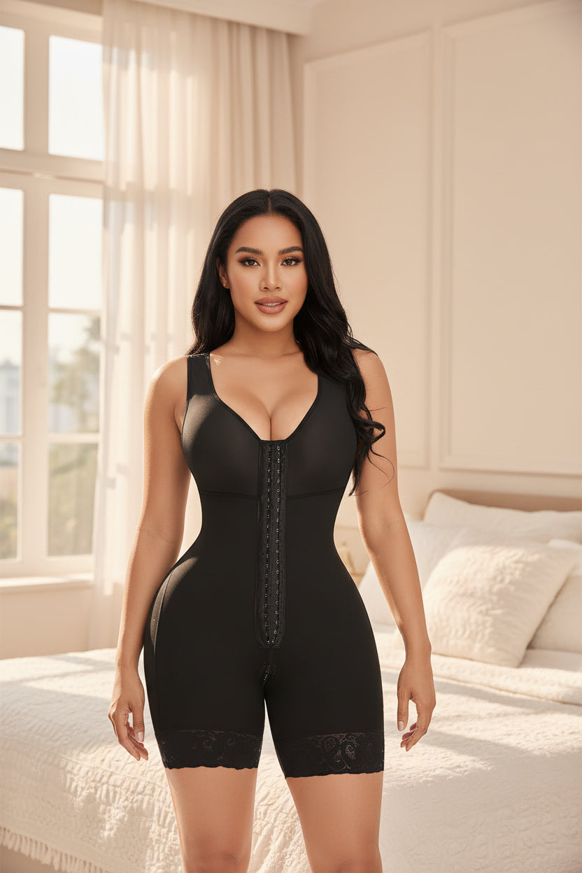 Tummy Control Full Body Shaper: Butt Lifter Shapewear with Zipper Crotch