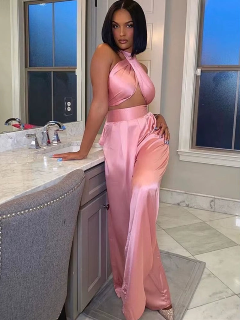 Sexy Bodycon Rompers Womens Jumpsuit Workout Active Wear Sleeveless 2021 Summer Satin Jumpsuits Skinny Fashion