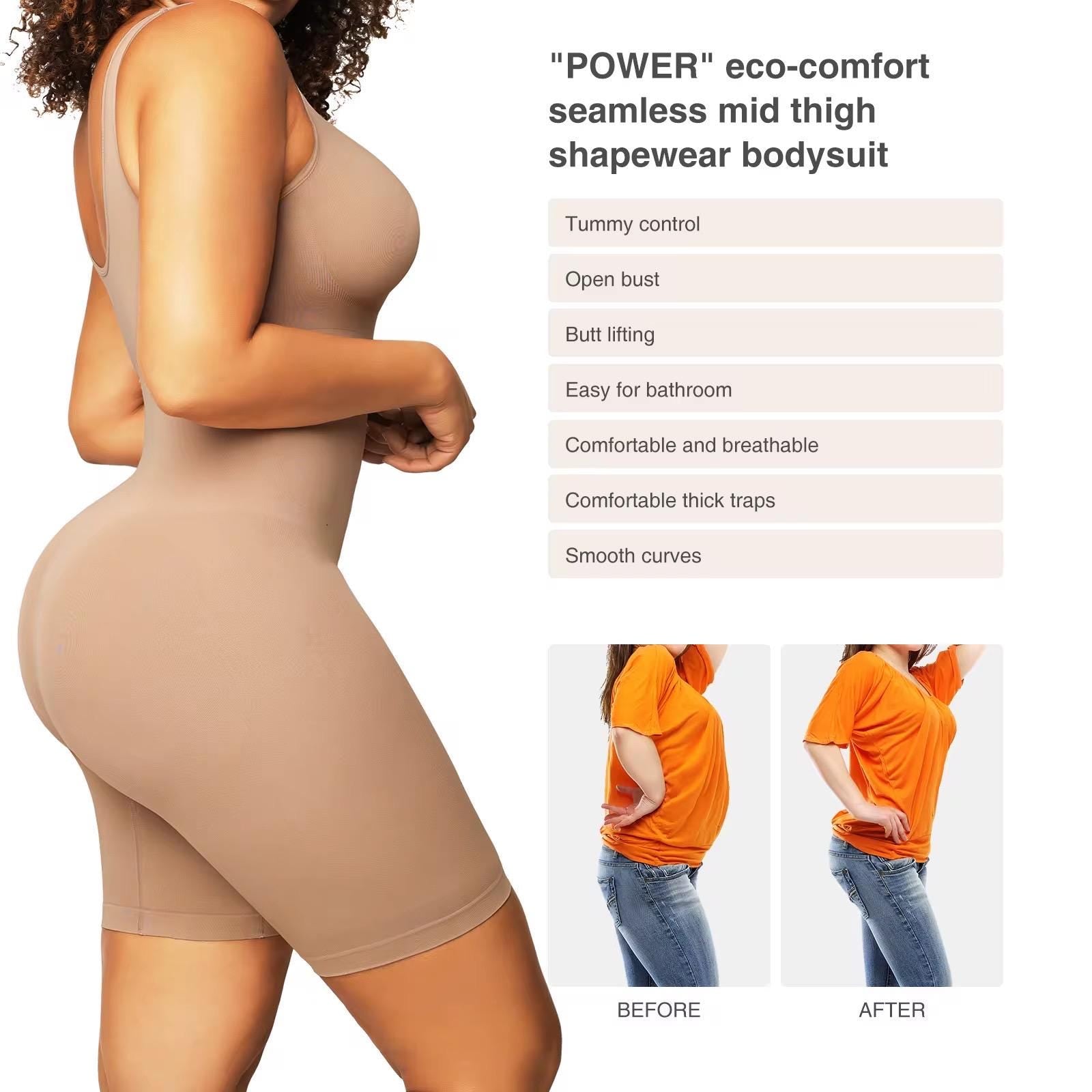 Sculpther - Seamless Mid-Thigh Bodysuit | Tummy Control, Butt Lifting, Smooth Curves, Eco-Comfort Shapewear